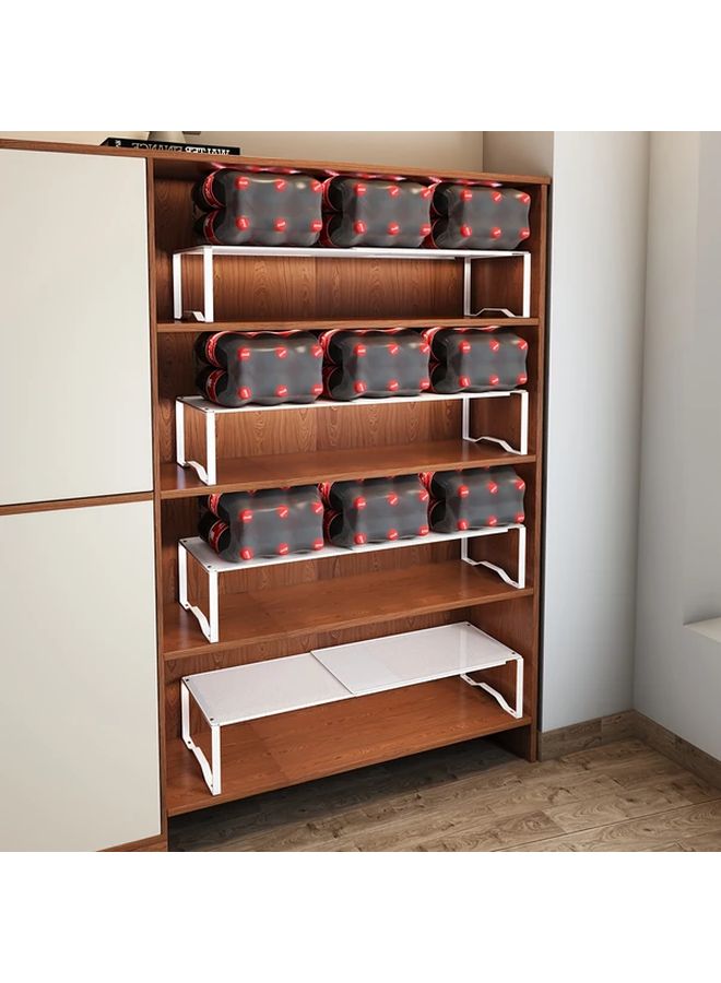 White Expandable Shoe Rack Adjustable Closet Storage Organizer Standing Shelf - Image 4